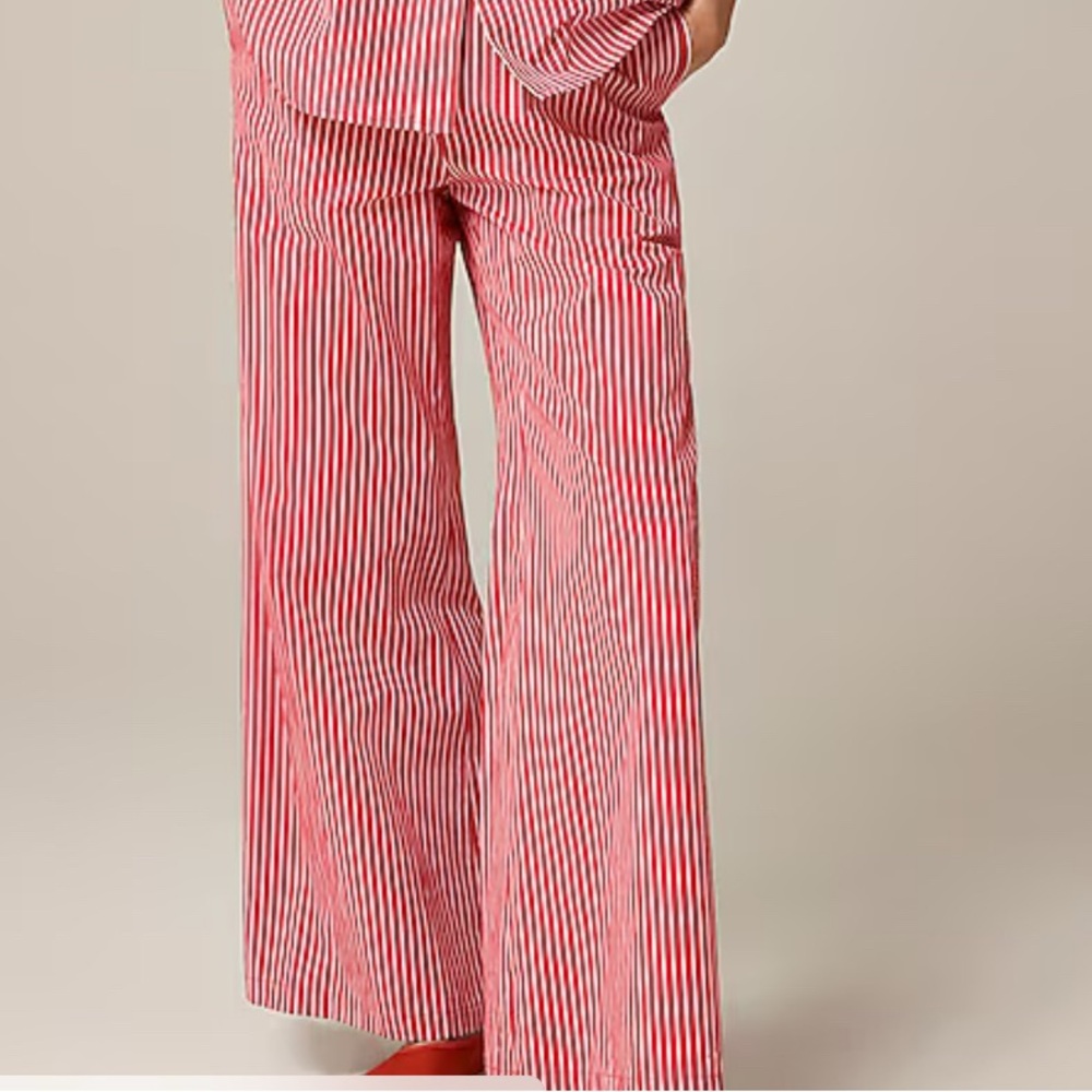 J. Crew Red and White Striped Cosmo Pants